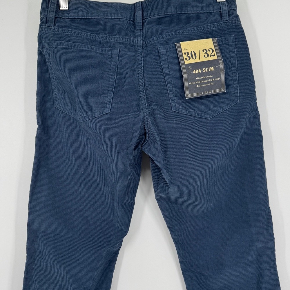 NEW J.Crew 484 Slim Fit Corduroy Pants Dark Blue Navy 30x32 NWT